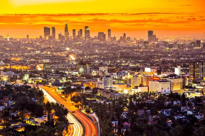 Los Angeles Dawn View From Beverly Hills